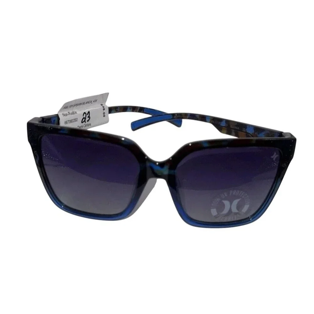 Hurley Blanca Sunglasses Women's One Size Blue Demi Ombre Polarized Oversized